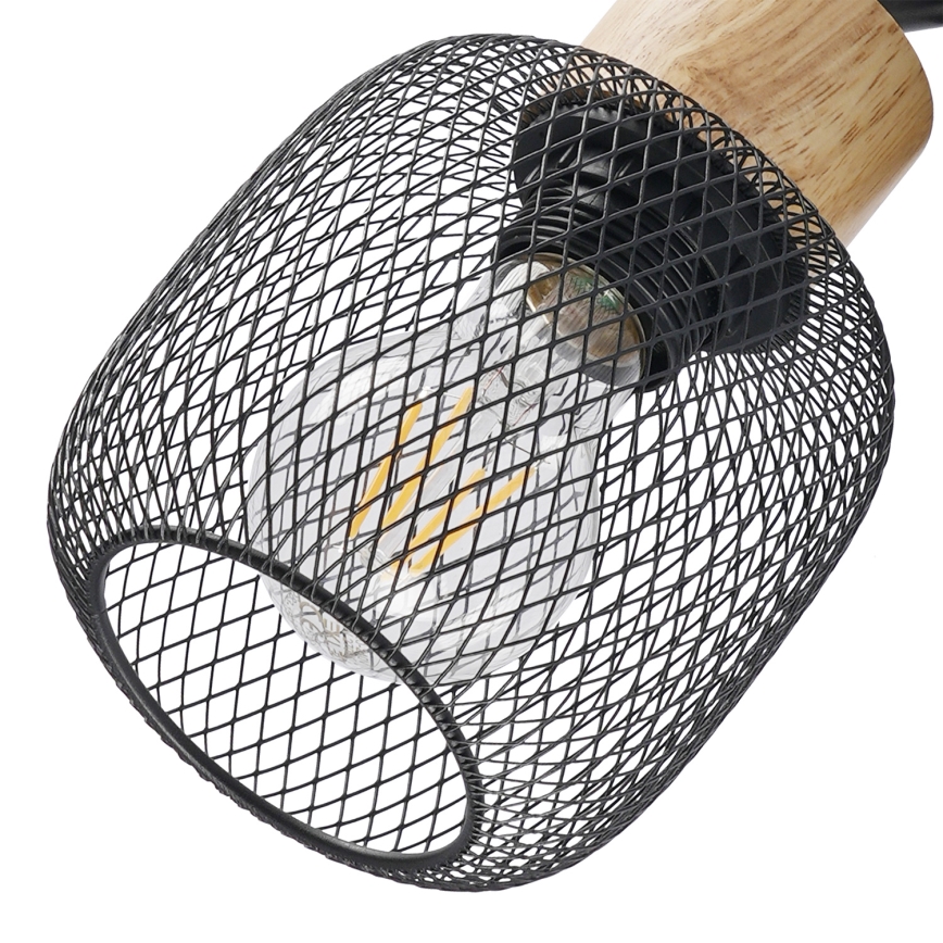 Brilagi - Spot svjetiljka BASKLITE 3xE27/15W/230V kaučukovo drvo/crna