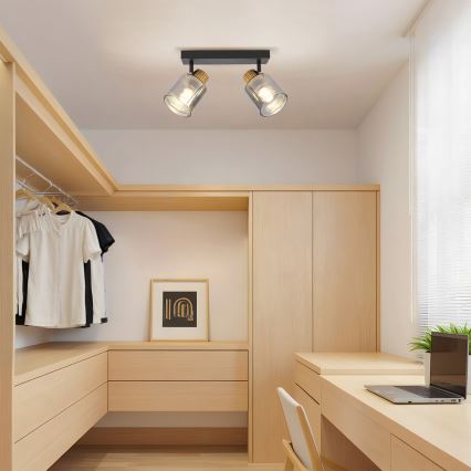 Brilagi - Spot svjetiljka HYGGE 2xE14/15W/230V crna/dimljena