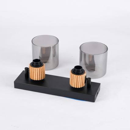 Brilagi - Spot svjetiljka HYGGE 2xE14/15W/230V crna/dimljena