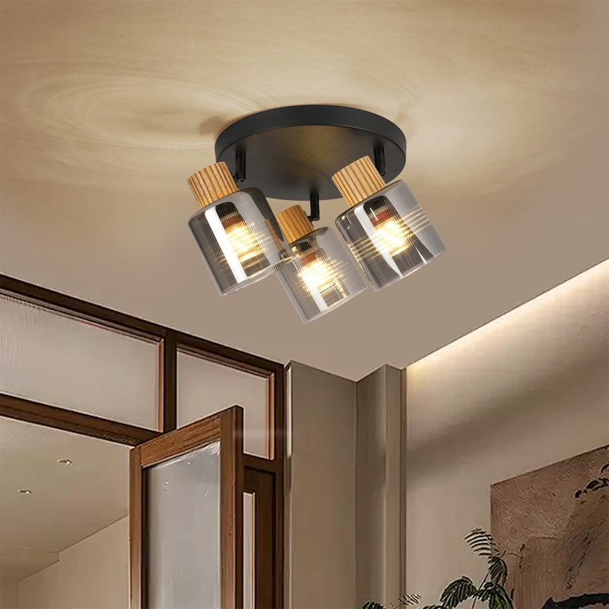 Brilagi - Spot svjetiljka HYGGE 3xE14/15W/230V crna/dimljena