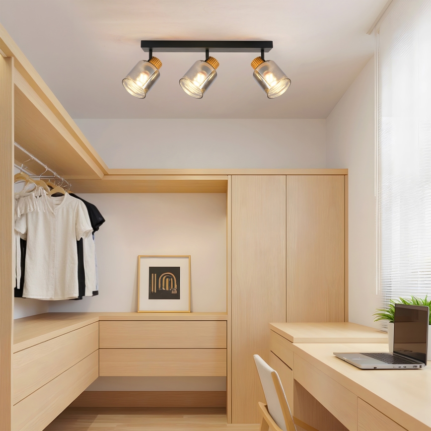 Brilagi - Spot svjetiljka HYGGE 3xE14/15W/230V crna/dimljena