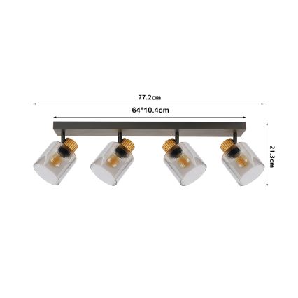 Brilagi - Spot svjetiljka HYGGE 3xE14/15W/230V crna/dimljena