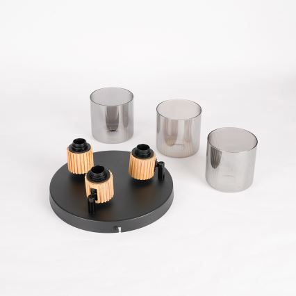 Brilagi - Spot svjetiljka HYGGE 3xE14/15W/230V crna/zadimljena