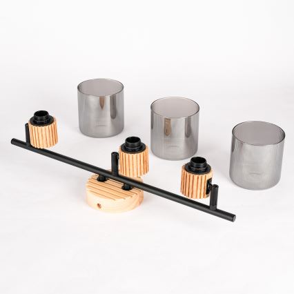 Brilagi - Spot svjetiljka HYGGE 3xE14/15W/230V drvo/zadimljeno