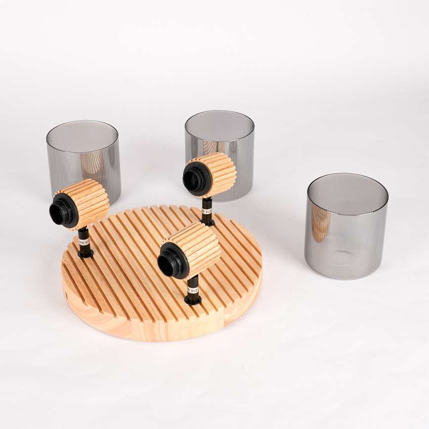 Brilagi - Spot svjetiljka HYGGE 3xE14/15W/230V drvo/zadimljeno