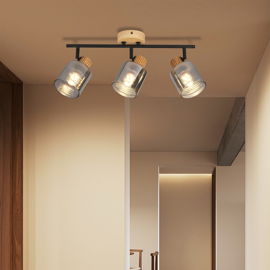 Brilagi - Spot svjetiljka HYGGE 3xE14/15W/230V kaučukovo drvo/dimna