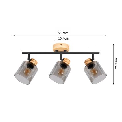 Brilagi - Spot svjetiljka HYGGE 3xE14/15W/230V kaučukovo drvo/dimna