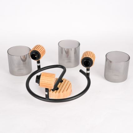 Brilagi - Spot svjetiljka HYGGE 3xE14/15W/230V kaučukovo drvo/dimna