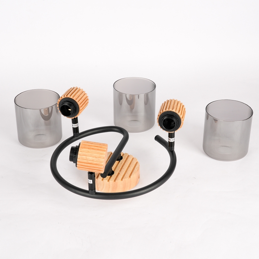 Brilagi - Spot svjetiljka HYGGE 3xE14/15W/230V kaučukovo drvo/dimna