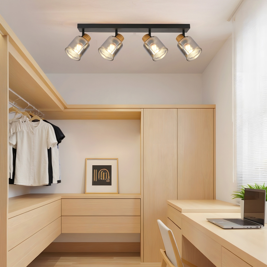 Brilagi - Spot svjetiljka HYGGE 4xE14/15W/230V crna/dimljena