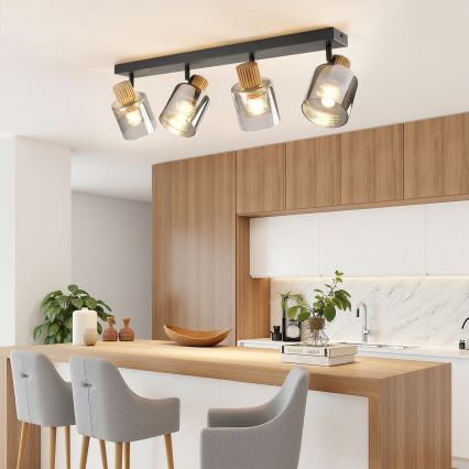 Brilagi - Spot svjetiljka HYGGE 4xE14/15W/230V crna/dimljena