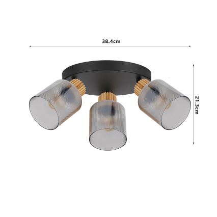 Brilagi - Spot svjetiljka HYGGE 4xE14/15W/230V crna/dimljena