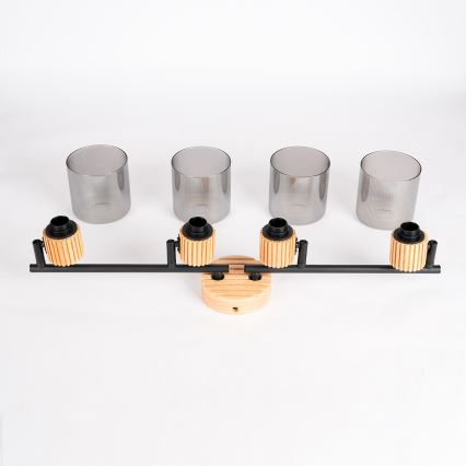 Brilagi - Spot svjetiljka HYGGE 4xE14/15W/230V drveno/dimljeno