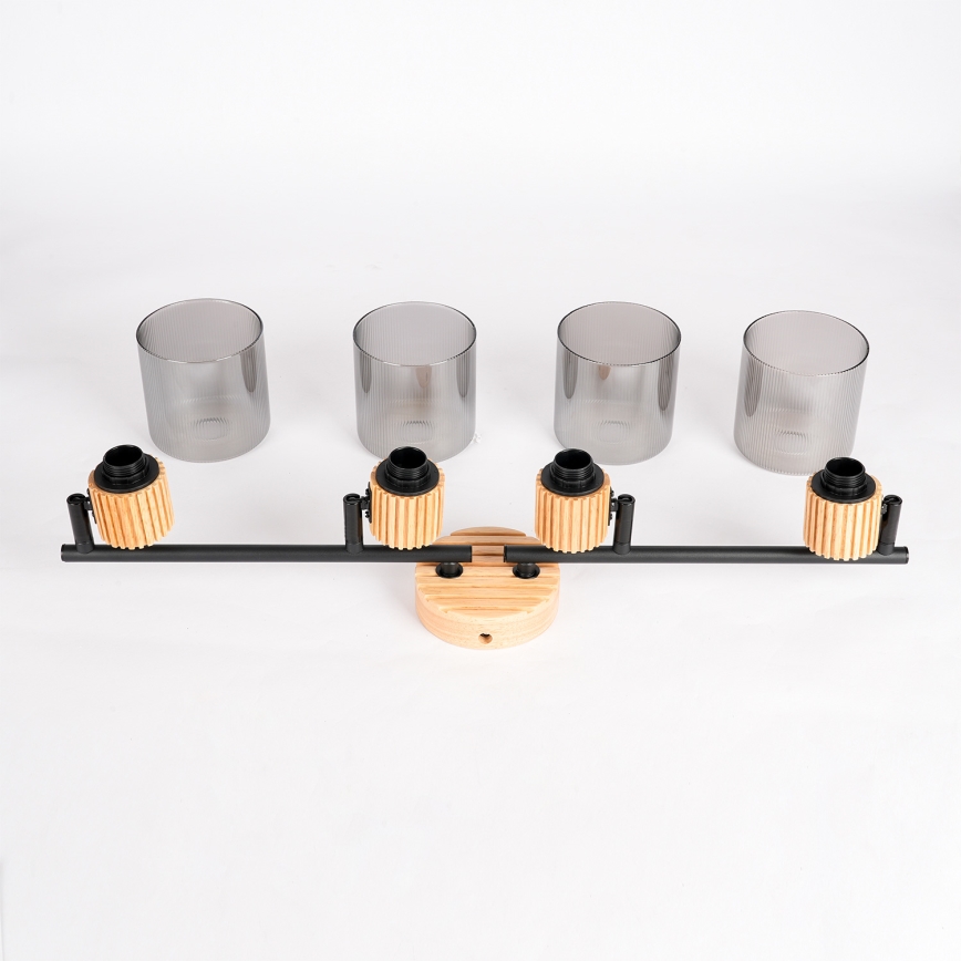 Brilagi - Spot svjetiljka HYGGE 4xE14/15W/230V drveno/dimljeno