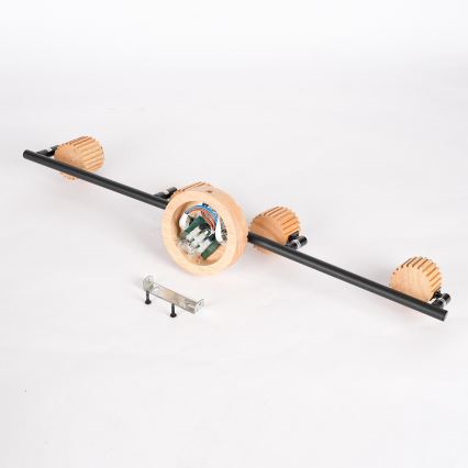 Brilagi - Spot svjetiljka HYGGE 4xE14/15W/230V drveno/dimljeno