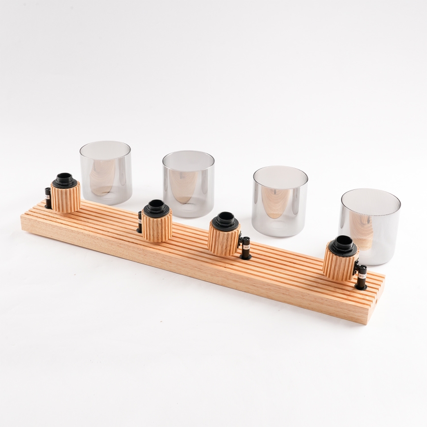 Brilagi - Spot svjetiljka HYGGE 4xE14/15W/230V kaučukovo drvo/dimljena