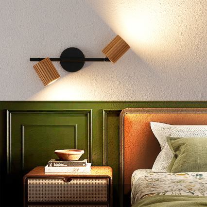 Brilagi - Spot svjetiljka MODERN WOOD 2xGU10/8W/230V drvo/crna