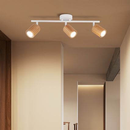 Brilagi - Spot svjetiljka MODERN WOOD 3xGU10/8W/230V drvo/bijela