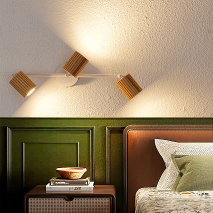 Brilagi - Spot svjetiljka MODERN WOOD 3xGU10/8W/230V drvo/bijela