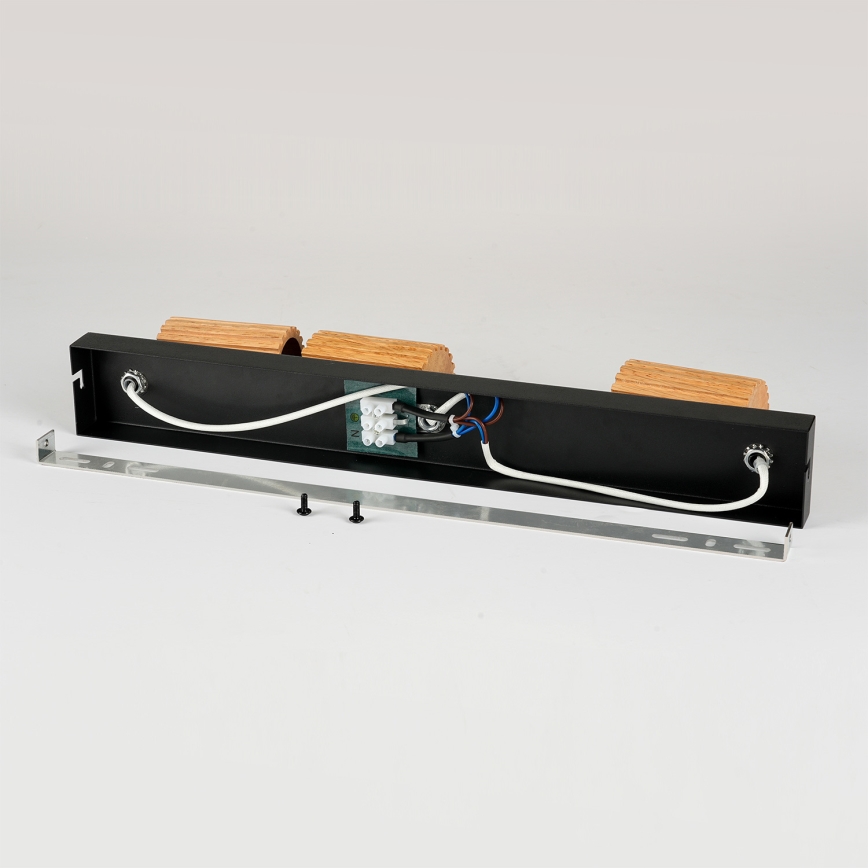 Brilagi - Spot svjetiljka MODERN WOOD 3xGU10/8W/230V kaučukovo drvo/crna