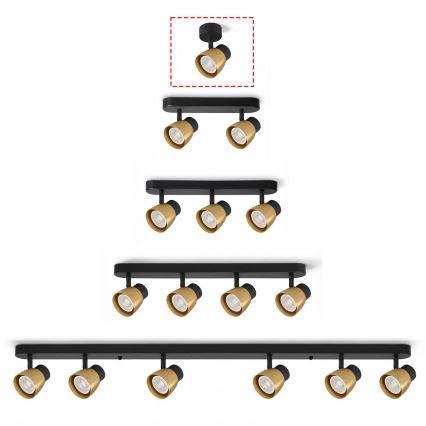 Brilagi - Spot svjetiljka NUGGET 1xGU10/30W/230V crna/zlatna
