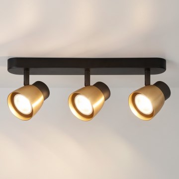 Brilagi - Spot svjetiljka NUGGET 3xGU10/30W/230V crna/zlatna