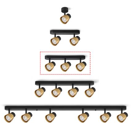 Brilagi - Spot svjetiljka NUGGET 3xGU10/30W/230V crna/zlatna