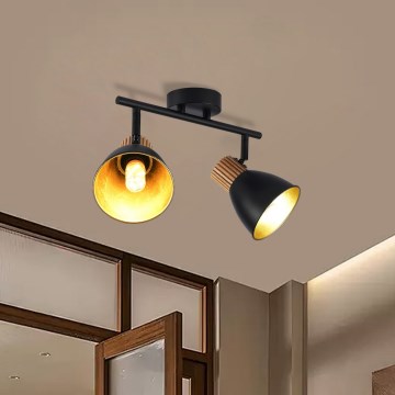 Brilagi - Spot svjetiljka ODENSE 2xE14/10W/230V drvo/crna