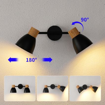 Brilagi - Spot svjetiljka ODENSE 2xE14/10W/230V drvo/crna