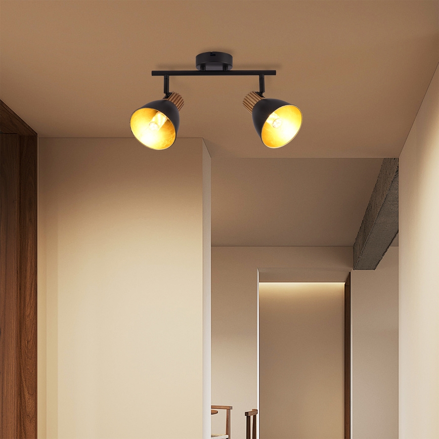 Brilagi - Spot svjetiljka ODENSE 2xE14/10W/230V drvo/crna