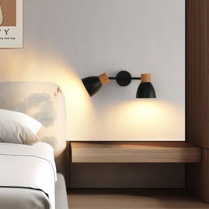 Brilagi - Spot svjetiljka ODENSE 2xE14/10W/230V drvo/crna