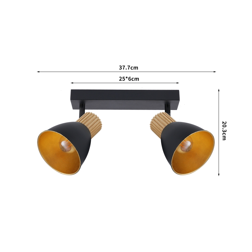 Brilagi - Spot svjetiljka ODENSE 2xE14/10W/230V drvo/crna