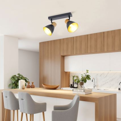 Brilagi - Spot svjetiljka ODENSE 2xE14/10W/230V kaučukovo drvo/crna