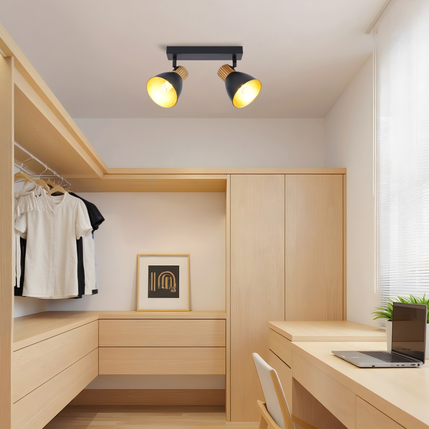 Brilagi - Spot svjetiljka ODENSE 2xE14/10W/230V kaučukovo drvo/crna