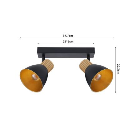 Brilagi - Spot svjetiljka ODENSE 2xE14/10W/230V kaučukovo drvo/crna