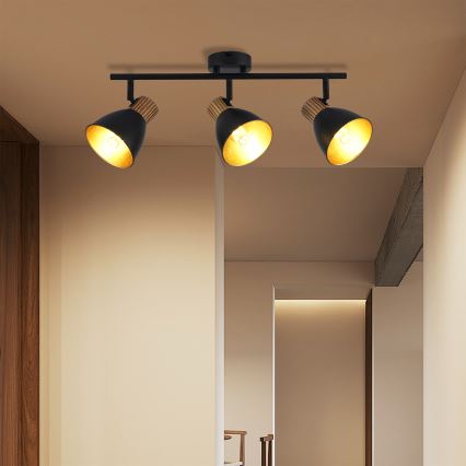 Brilagi - Spot svjetiljka ODENSE 3xE14/10W/230V drvo/crna