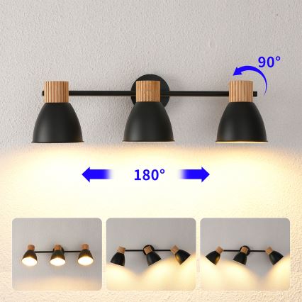 Brilagi - Spot svjetiljka ODENSE 3xE14/10W/230V kaučukovo drvo/crna