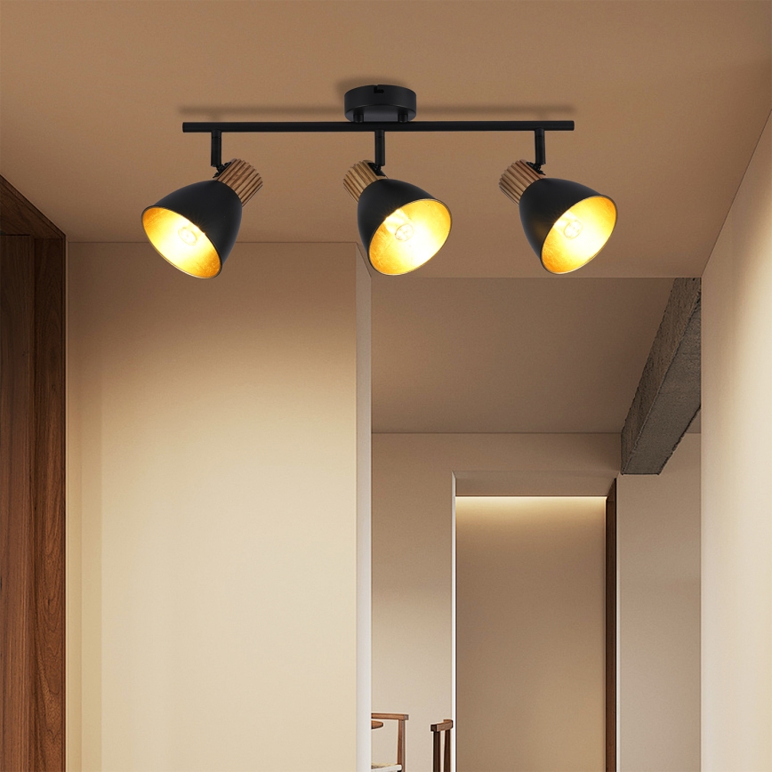 Brilagi - Spot svjetiljka ODENSE 3xE14/10W/230V kaučukovo drvo/crna