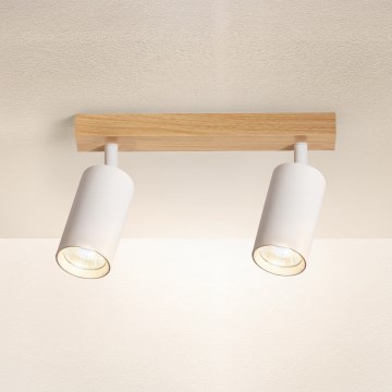 Brilagi - Spot svjetiljka SELE 2xGU10/30W/230V bijela/dekor hrasta