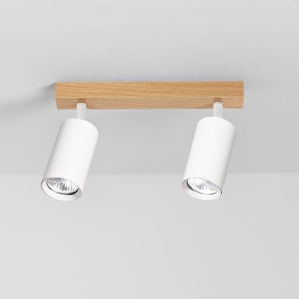 Brilagi - Spot svjetiljka SELE 2xGU10/30W/230V bijela/dekor hrasta
