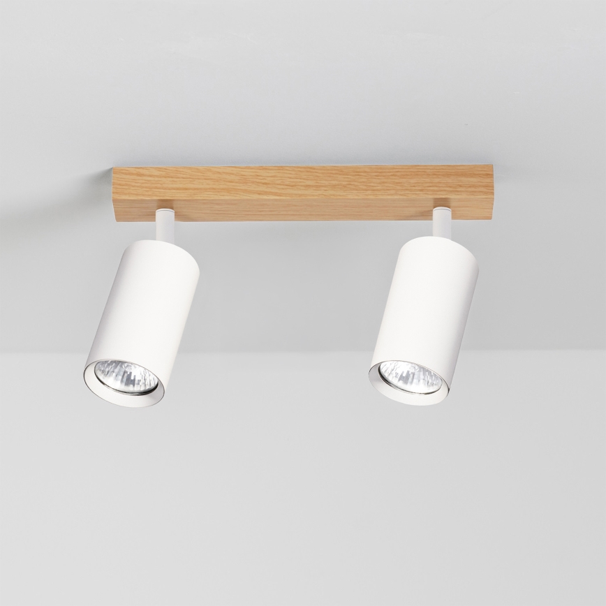 Brilagi - Spot svjetiljka SELE 2xGU10/30W/230V bijela/dekor hrasta