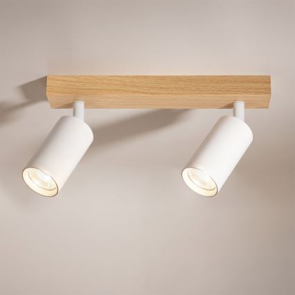 Brilagi - Spot svjetiljka SELE 2xGU10/30W/230V bijela/dekor hrasta