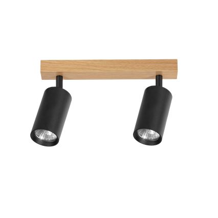 Brilagi - Spot svjetiljka SELE 2xGU10/30W/230V crna/dekor hrasta