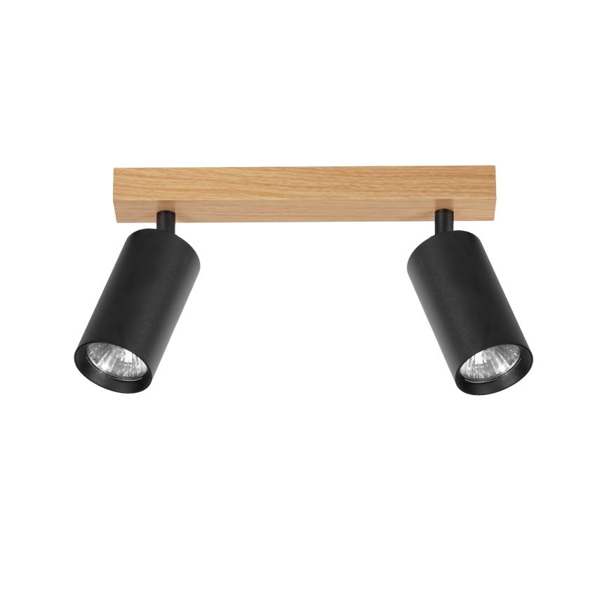 Brilagi - Spot svjetiljka SELE 2xGU10/30W/230V crna/dekor hrasta