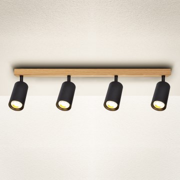 Brilagi - Spot svjetiljka SELE 4xGU10/30W/230V crna/dekor hrasta