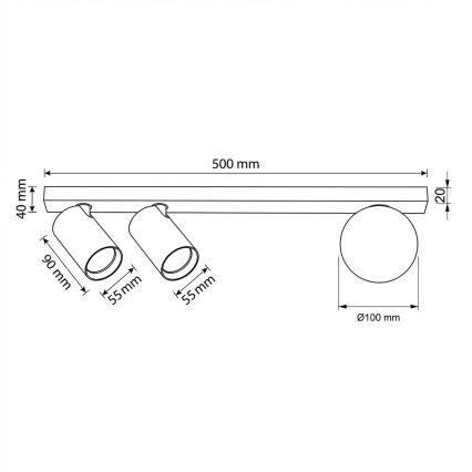 Brilagi - Spot svjetiljka SELE BALL 2xGU10/30W/230V + 1xG9/10W bež