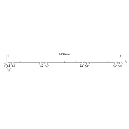 BRILAGI - Spot svjetiljka SELE LONG 8xGU10/30W/230V bijela