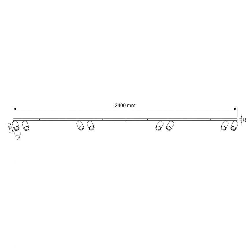 BRILAGI - Spot svjetiljka SELE LONG 8xGU10/30W/230V bijela