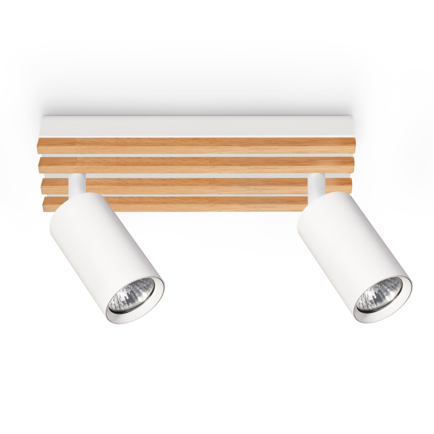 Brilagi - Spot svjetiljka SELE WOOD 2xGU10/30W/230V bijela/drvo