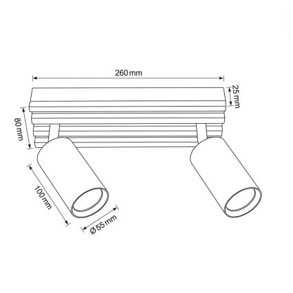 Brilagi - Spot svjetiljka SELE WOOD 2xGU10/30W/230V bijela/drvo